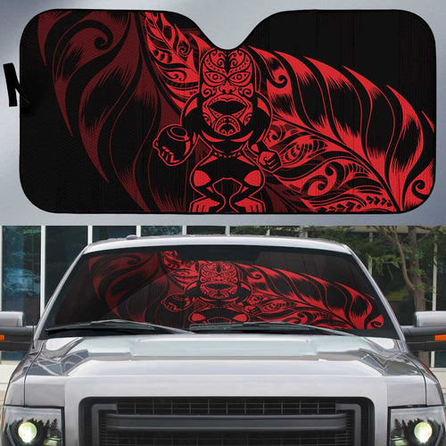 New Zealand Lawn Bowls Auto Sun Shade Red Maori Warrior Tribal Silver Fern - Aussie Hoodie