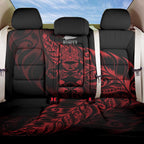 New Zealand Lawn Bowls Back Car Seat Cover Red Maori Warrior Tribal Silver Fern - Aussie Hoodie