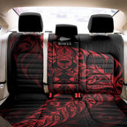 New Zealand Lawn Bowls Back Car Seat Cover Red Maori Warrior Tribal Silver Fern - Aussie Hoodie