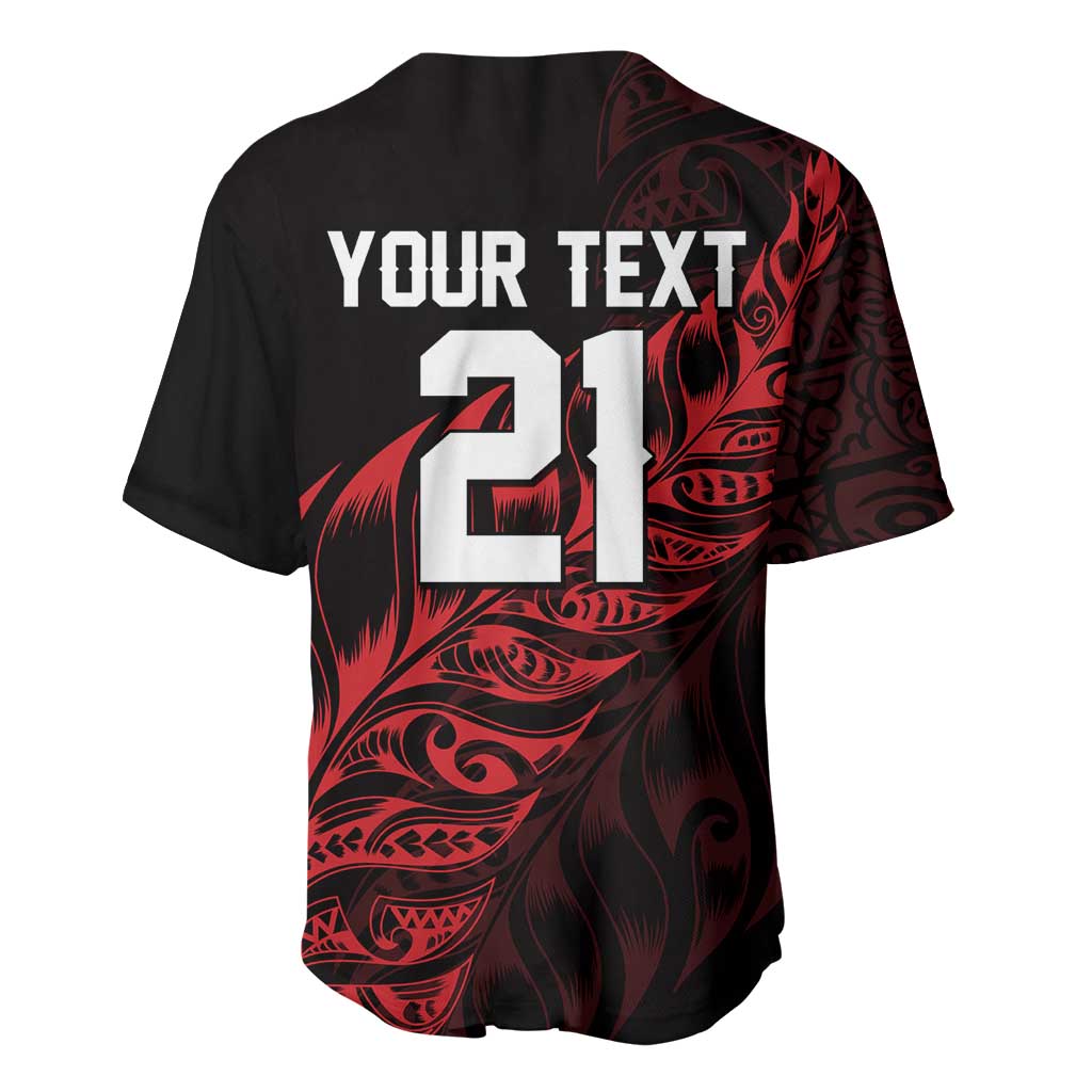 New Zealand Lawn Bowls Custom Baseball Jersey Red Maori Warrior Tribal Silver Fern - Aussie Hoodie