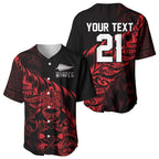 New Zealand Lawn Bowls Custom Baseball Jersey Red Maori Warrior Tribal Silver Fern - Aussie Hoodie