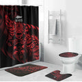 New Zealand Lawn Bowls Bathroom Set Red Maori Warrior Tribal Silver Fern - Aussie Hoodie