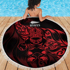New Zealand Lawn Bowls Beach Blanket Red Maori Warrior Tribal Silver Fern - Aussie Hoodie