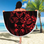 New Zealand Lawn Bowls Beach Blanket Red Maori Warrior Tribal Silver Fern - Aussie Hoodie