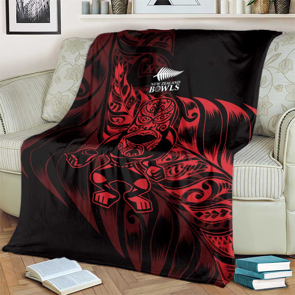 New Zealand Lawn Bowls Blanket Red Maori Warrior Tribal Silver Fern - Aussie Hoodie