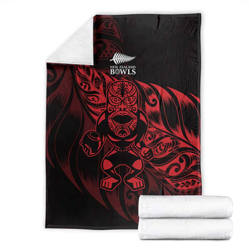 New Zealand Lawn Bowls Blanket Red Maori Warrior Tribal Silver Fern - Aussie Hoodie