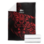 New Zealand Lawn Bowls Blanket Red Maori Warrior Tribal Silver Fern - Aussie Hoodie