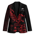 New Zealand Lawn Bowls Custom Blazer Red Maori Warrior Tribal Silver Fern - Aussie Hoodie