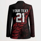 New Zealand Lawn Bowls Custom Blazer Red Maori Warrior Tribal Silver Fern - Aussie Hoodie