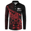 New Zealand Lawn Bowls Custom Button Sweatshirt Red Maori Warrior Tribal Silver Fern - Aussie Hoodie