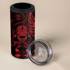 New Zealand Lawn Bowls Custom 4 in 1 Can Cooler Tumbler Red Maori Warrior Tribal Silver Fern - Aussie Hoodie