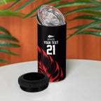 New Zealand Lawn Bowls Custom 4 in 1 Can Cooler Tumbler Red Maori Warrior Tribal Silver Fern - Aussie Hoodie