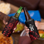 New Zealand Lawn Bowls Custom 4 in 1 Can Cooler Tumbler Red Maori Warrior Tribal Silver Fern - Aussie Hoodie