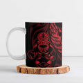 New Zealand Lawn Bowls Custom Ceramic Mug Red Maori Warrior Tribal Silver Fern - Aussie Hoodie