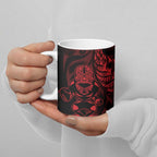New Zealand Lawn Bowls Custom Ceramic Mug Red Maori Warrior Tribal Silver Fern - Aussie Hoodie