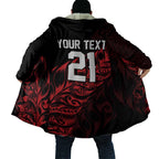 New Zealand Lawn Bowls Custom Cloak Red Maori Warrior Tribal Silver Fern - Aussie Hoodie