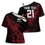 New Zealand Lawn Bowls Custom Cross Shoulder Shirt Red Maori Warrior Tribal Silver Fern - Aussie Hoodie