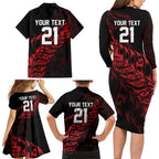 New Zealand Lawn Bowls Custom Family Matching Long Sleeve Bodycon Dress and Hawaiian Shirt Red Maori Warrior Tribal Silver Fern - Aussie Hoodie