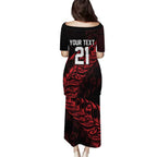 New Zealand Lawn Bowls Custom Family Matching Puletasi and Hawaiian Shirt Red Maori Warrior Tribal Silver Fern - Aussie Hoodie