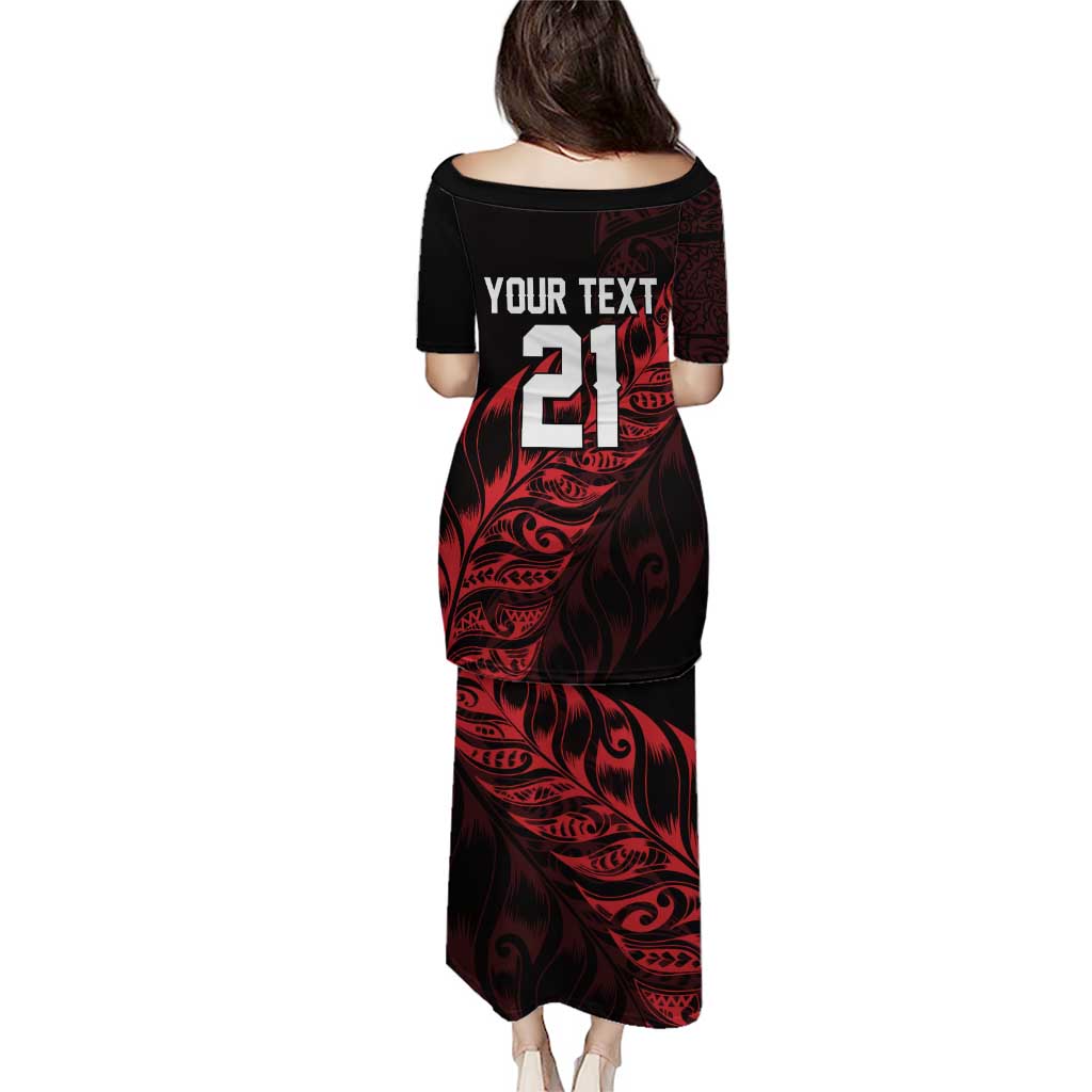 New Zealand Lawn Bowls Custom Family Matching Puletasi and Hawaiian Shirt Red Maori Warrior Tribal Silver Fern - Aussie Hoodie