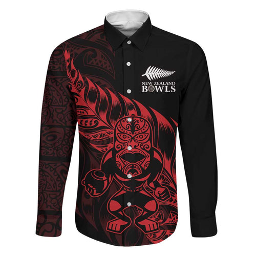 New Zealand Lawn Bowls Custom Family Matching Short Sleeve Bodycon Dress and Hawaiian Shirt Red Maori Warrior Tribal Silver Fern - Aussie Hoodie