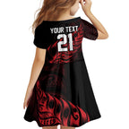 New Zealand Lawn Bowls Custom Family Matching Summer Maxi Dress and Hawaiian Shirt Red Maori Warrior Tribal Silver Fern - Aussie Hoodie