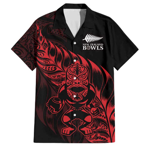 New Zealand Lawn Bowls Custom Family Matching Tank Maxi Dress and Hawaiian Shirt Red Maori Warrior Tribal Silver Fern - Aussie Hoodie