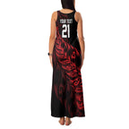 New Zealand Lawn Bowls Custom Family Matching Tank Maxi Dress and Hawaiian Shirt Red Maori Warrior Tribal Silver Fern - Aussie Hoodie
