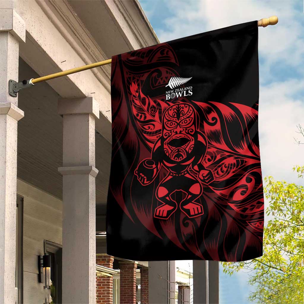 New Zealand Lawn Bowls Garden Flag Red Maori Warrior Tribal Silver Fern - Aussie Hoodie