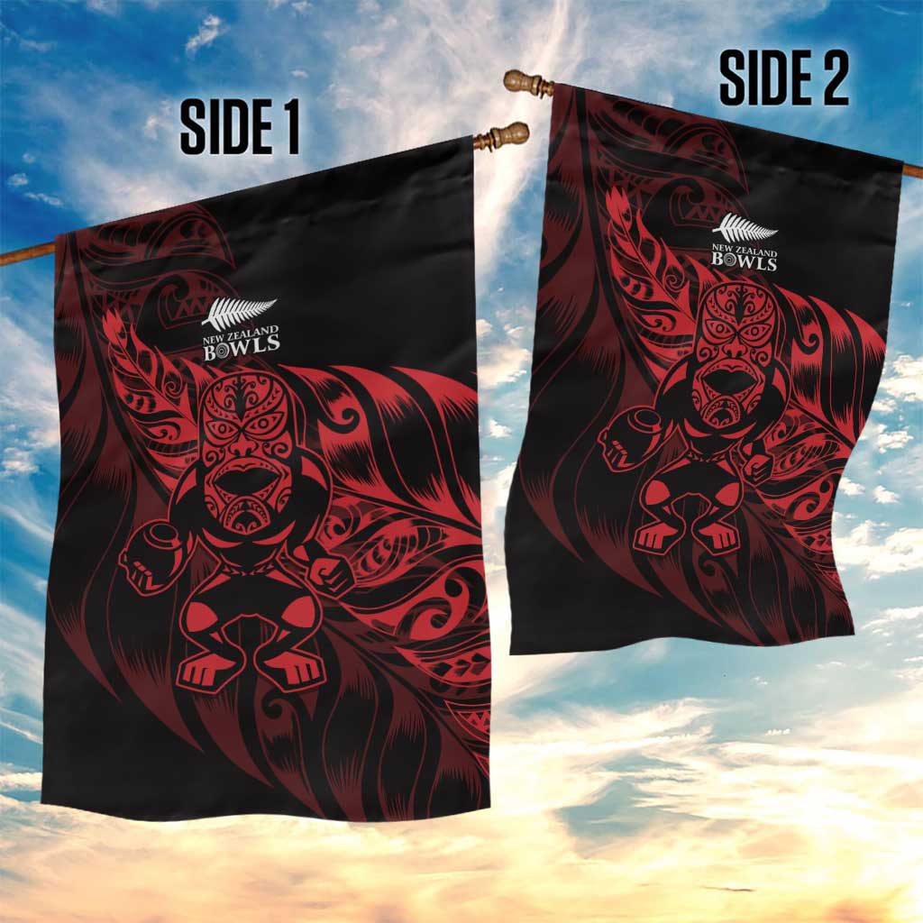 New Zealand Lawn Bowls Garden Flag Red Maori Warrior Tribal Silver Fern - Aussie Hoodie