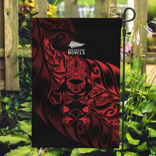 New Zealand Lawn Bowls Garden Flag Red Maori Warrior Tribal Silver Fern - Aussie Hoodie