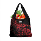 New Zealand Lawn Bowls Grocery Bag Red Maori Warrior Tribal Silver Fern - Aussie Hoodie
