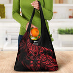 New Zealand Lawn Bowls Grocery Bag Red Maori Warrior Tribal Silver Fern - Aussie Hoodie