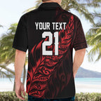 New Zealand Lawn Bowls Custom Hawaiian Shirt Red Maori Warrior Tribal Silver Fern - Aussie Hoodie