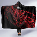 New Zealand Lawn Bowls Hooded Blanket Red Maori Warrior Tribal Silver Fern - Aussie Hoodie