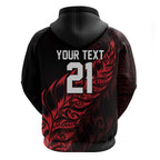 New Zealand Lawn Bowls Custom Hoodie Red Maori Warrior Tribal Silver Fern - Aussie Hoodie