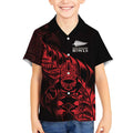 New Zealand Lawn Bowls Custom Kid Hawaiian Shirt Red Maori Warrior Tribal Silver Fern - Aussie Hoodie