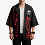 New Zealand Lawn Bowls Custom Kimono Red Maori Warrior Tribal Silver Fern - Aussie Hoodie