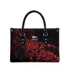 New Zealand Lawn Bowls Leather Bag Red Maori Warrior Tribal Silver Fern - Aussie Hoodie