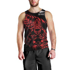 New Zealand Lawn Bowls Custom Men Tank Top Red Maori Warrior Tribal Silver Fern - Aussie Hoodie
