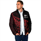 New Zealand Lawn Bowls Custom Padded Jacket Red Maori Warrior Tribal Silver Fern - Aussie Hoodie
