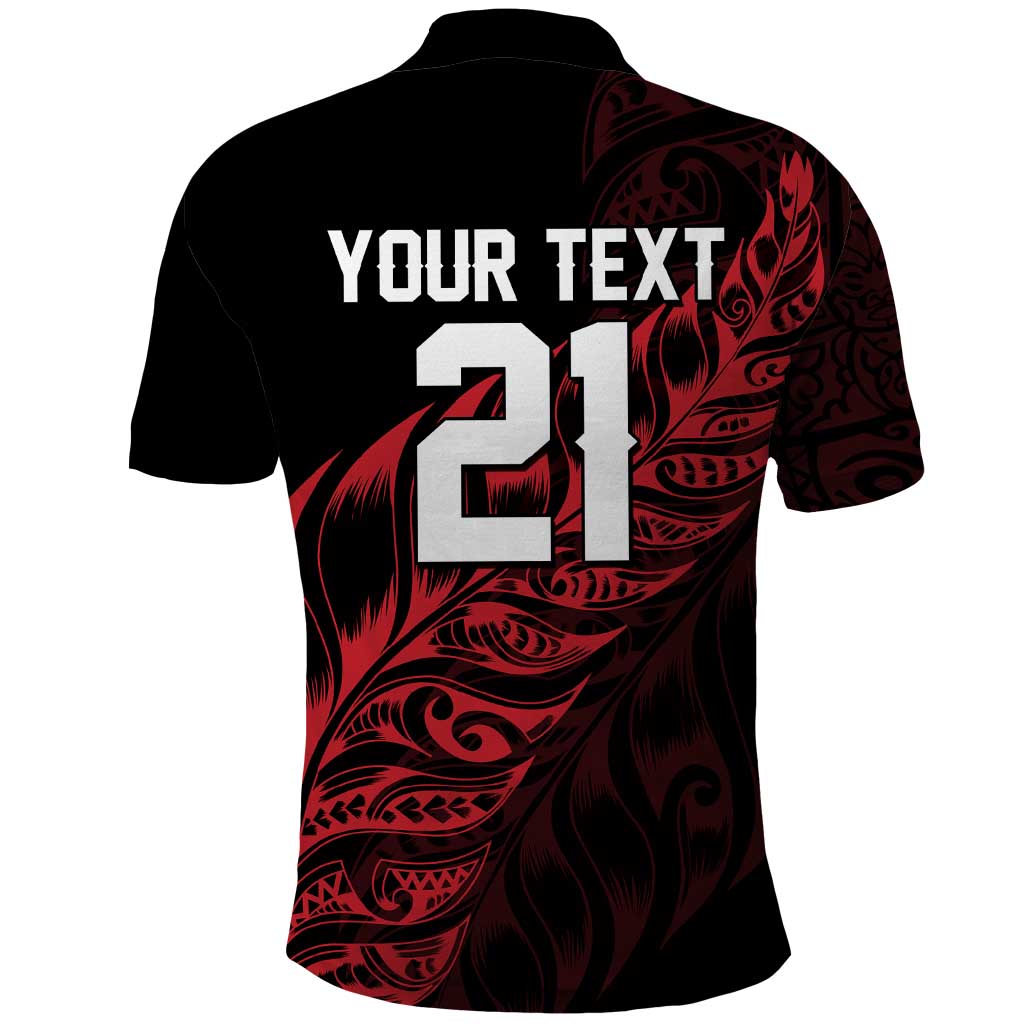 New Zealand Lawn Bowls Custom Polo Shirt Red Maori Warrior Tribal Silver Fern - Aussie Hoodie