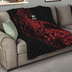 New Zealand Lawn Bowls Quilt Red Maori Warrior Tribal Silver Fern - Aussie Hoodie