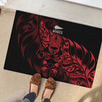New Zealand Lawn Bowls Rubber Doormat Red Maori Warrior Tribal Silver Fern - Aussie Hoodie