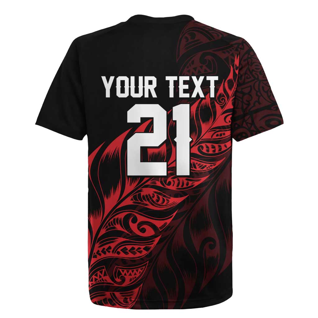 New Zealand Lawn Bowls Custom Rugby Jersey Red Maori Warrior Tribal Silver Fern - Aussie Hoodie