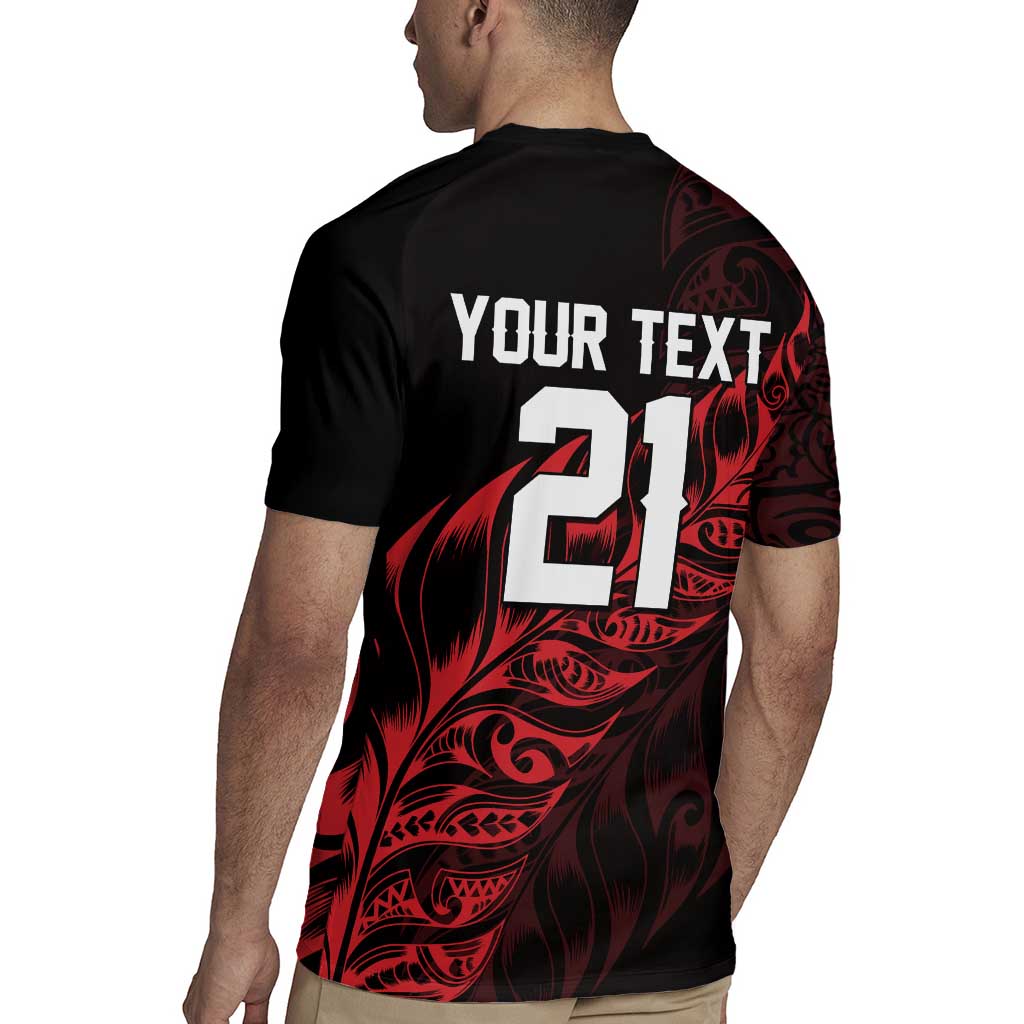 New Zealand Lawn Bowls Custom Rugby Jersey Red Maori Warrior Tribal Silver Fern - Aussie Hoodie