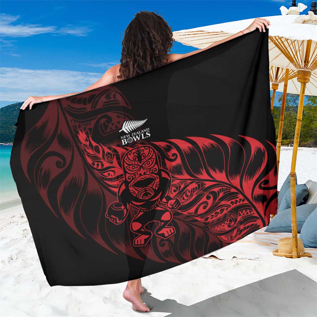 New Zealand Lawn Bowls Sarong Red Maori Warrior Tribal Silver Fern - Aussie Hoodie