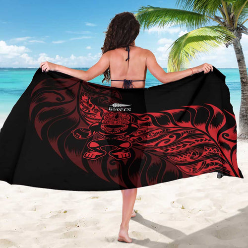 New Zealand Lawn Bowls Sarong Red Maori Warrior Tribal Silver Fern - Aussie Hoodie