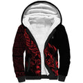 New Zealand Lawn Bowls Custom Sherpa Hoodie Red Maori Warrior Tribal Silver Fern - Aussie Hoodie