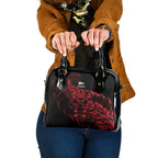 New Zealand Lawn Bowls Shoulder Handbag Red Maori Warrior Tribal Silver Fern - Aussie Hoodie